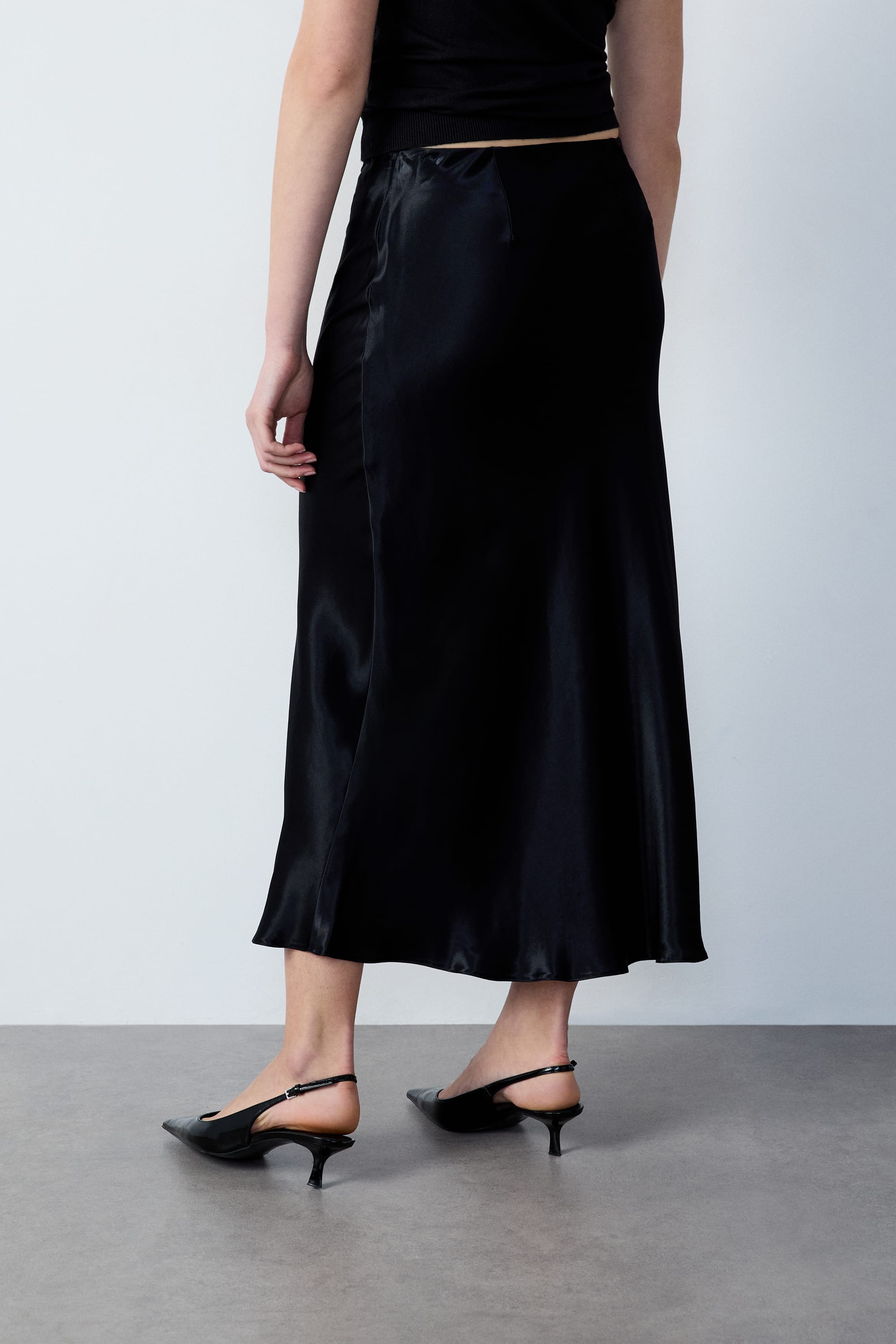 Long Satin Skirt - RANA - NOIR - ETAM