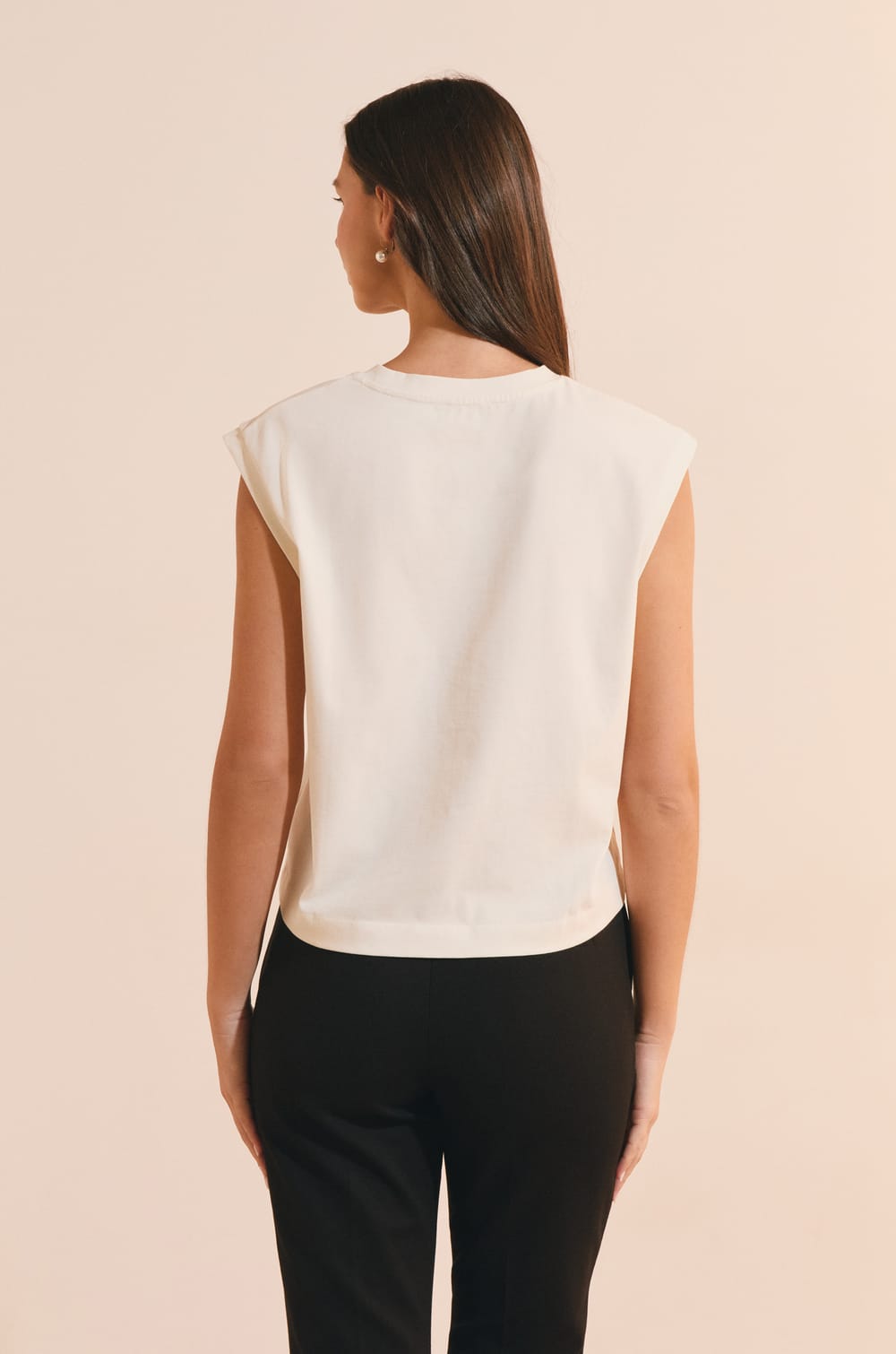 T-shirt sans manches en coton;${refinementColor}