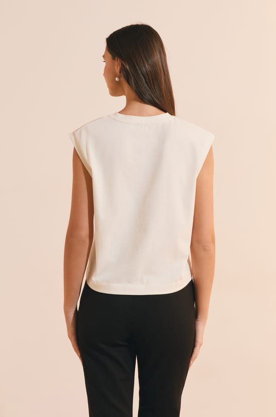 T-shirt sans manches en coton;${refinementColor}