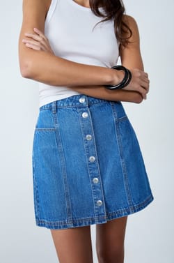 Jupe courte denim;${refinementColor}