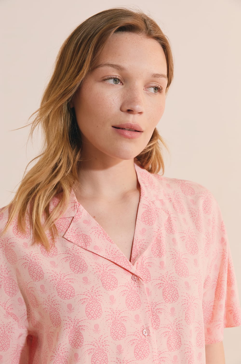 Chemise de pyjama courte &agrave; motifs;${refinementColor}