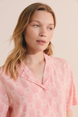Chemise de pyjama courte &agrave; motifs;${refinementColor}