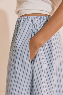 Jupe longue en coton &agrave; rayures;${refinementColor}