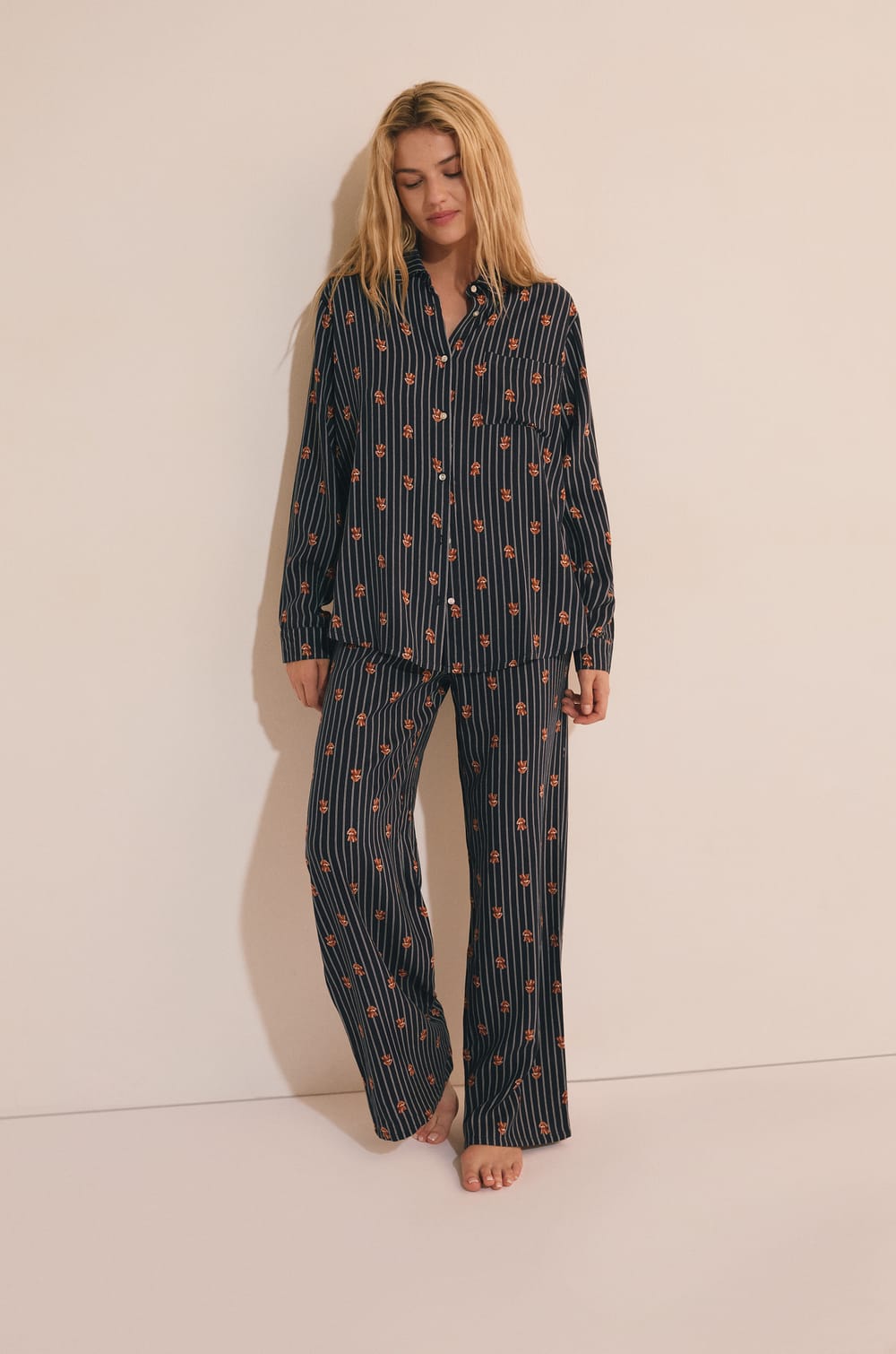 Pyjama Trousers with Dog Motifs;${refinementColor}