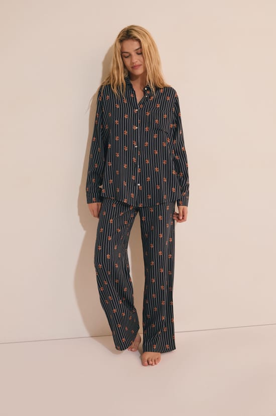 Pyjama Trousers with Dog Motifs;${refinementColor}