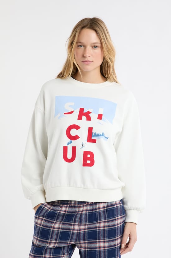 Bluza bawełniana z motywem narciarzy;${refinementColor}