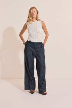 Pantalon &eacute;lastiqu&eacute; en coton;${refinementColor}