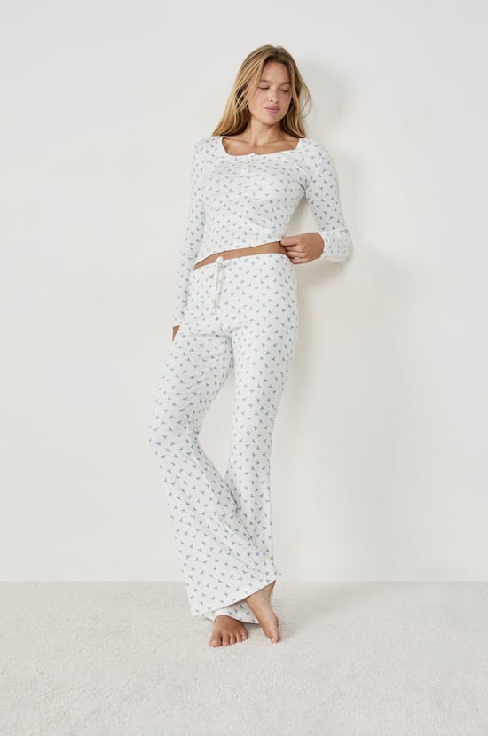 Pantalon de pyjama avec imprimé nœuds;${refinementColor}
