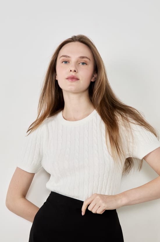 Short-sleeved sweater;${refinementColor}