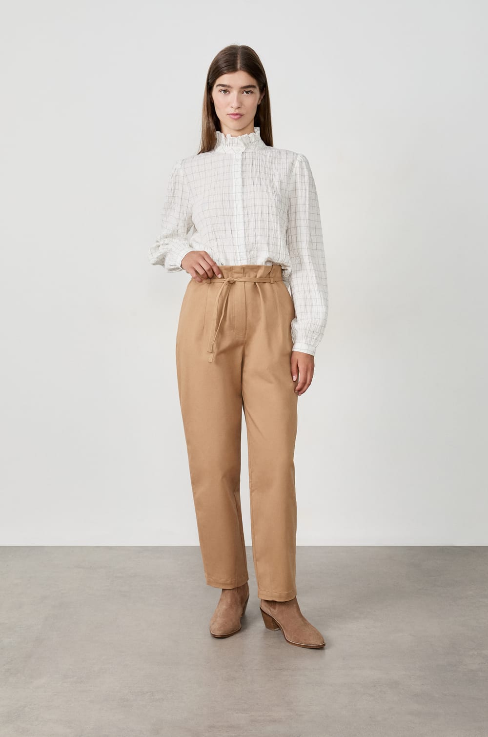 Pantalon  à nouer en coton;${refinementColor}