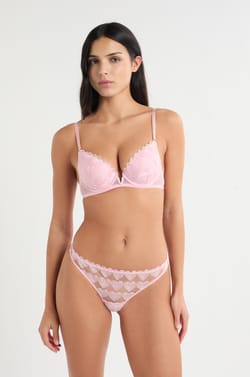 Soutien-gorge N.2 - Push-up plongeant &agrave; broderie c&oelig;urs;${refinementColor}