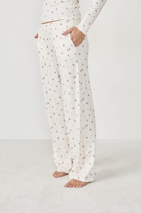 Pantalon de pyjama avec imprimé champignons;${refinementColor}