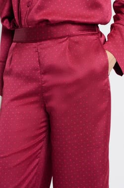 Pantalon de pyjama satiné à imprimés;${refinementColor}