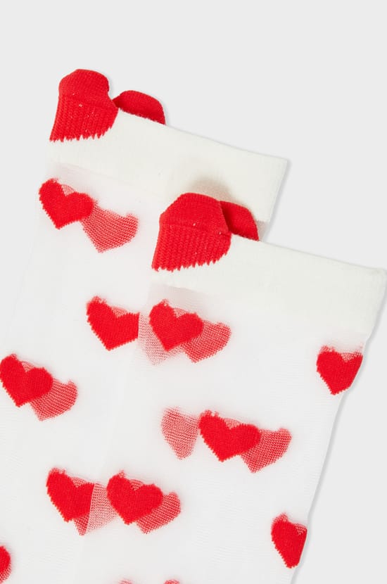 Chaussettes transparentes à motifs coeurs Coucou Suzette;${refinementColor}