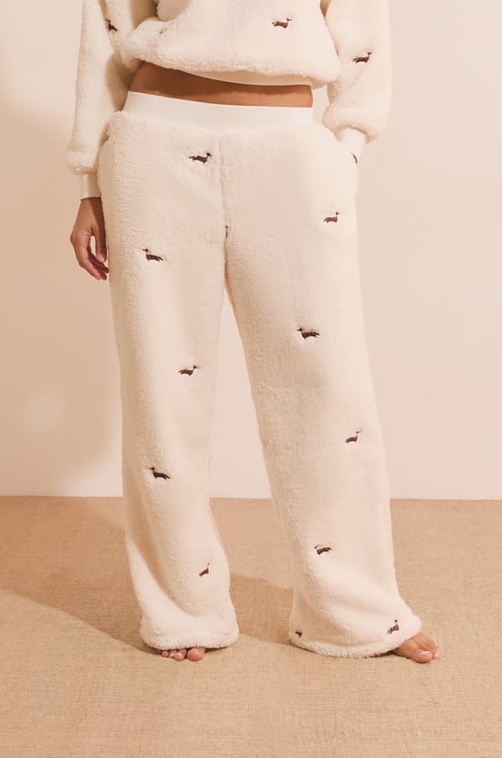 Pantalon polaire &agrave; motifs teckel;${refinementColor}