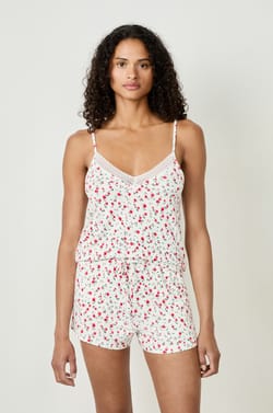 Floral print pyjama shorts;${refinementColor}