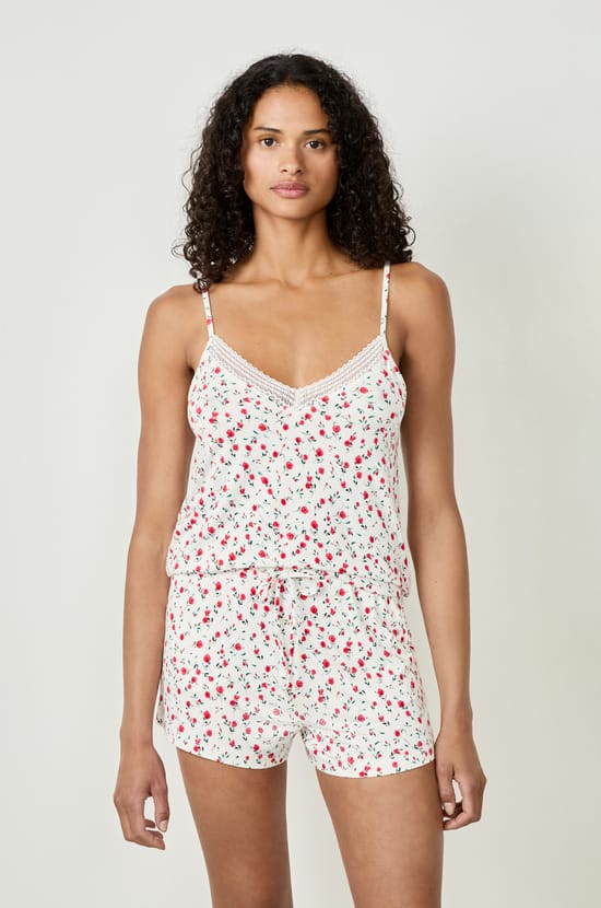 Short de pyjama à motifs fleuris;${refinementColor}