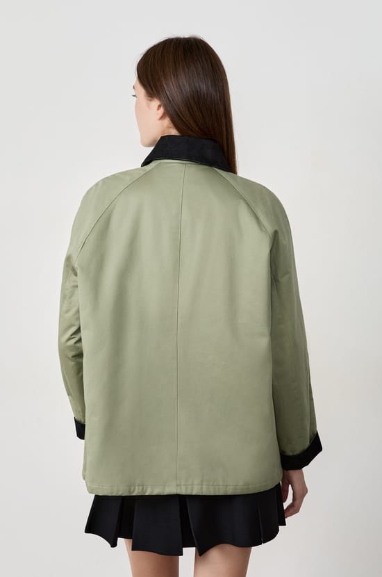 Blouson à col velours et coupe droite;${refinementColor}