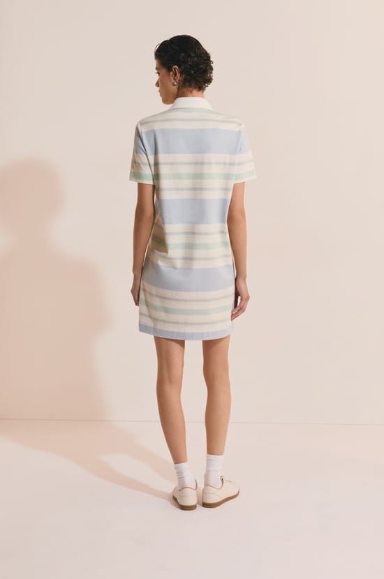 Robe courte &agrave; rayures en coton;${refinementColor}