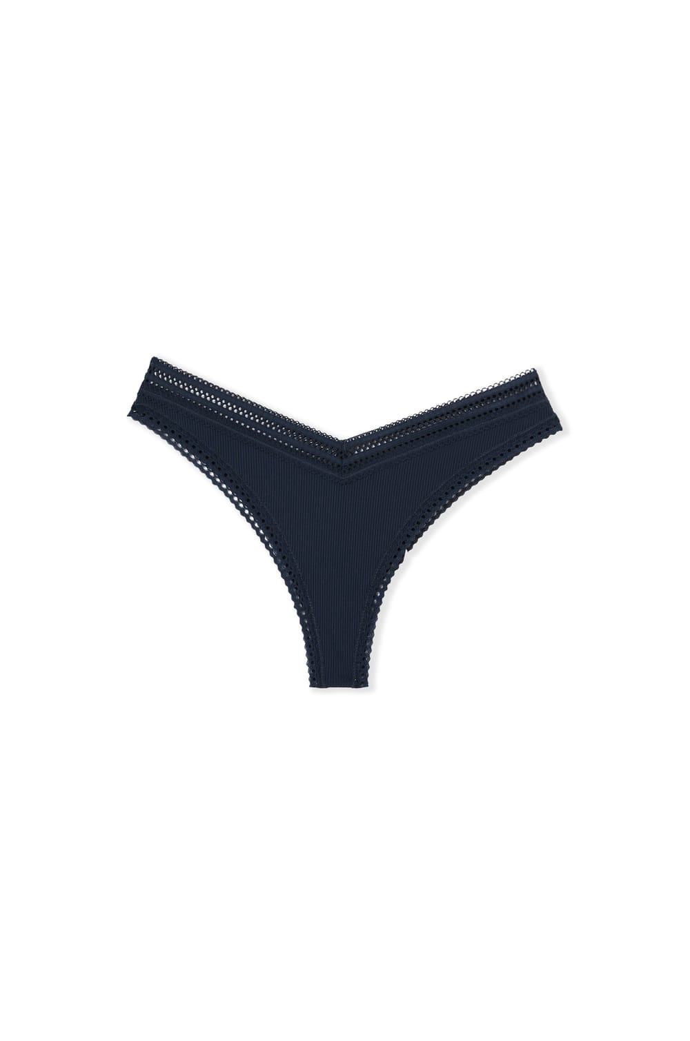 V-shape Tanga in Microfibre and Lace;${refinementColor}