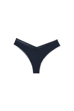V-shape Tanga in Microfibre and Lace;${refinementColor}
