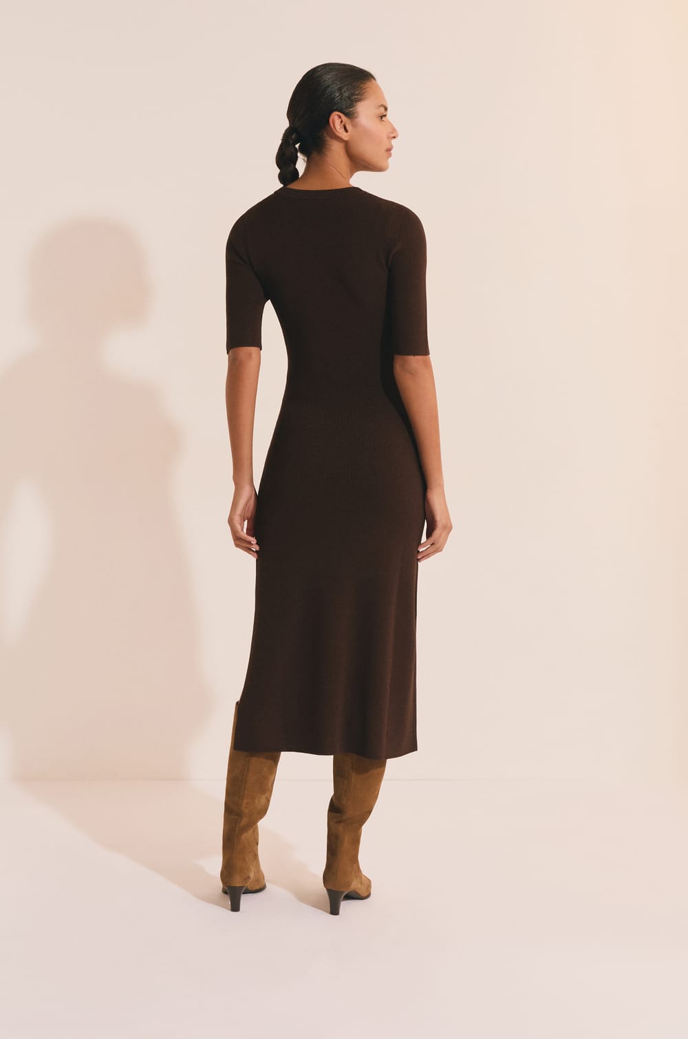 Long Fine Knit Dress;${refinementColor}