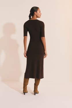 Long Fine Knit Dress;${refinementColor}