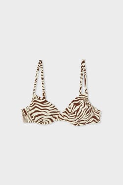 Zebra Print Bikini Top;${refinementColor}