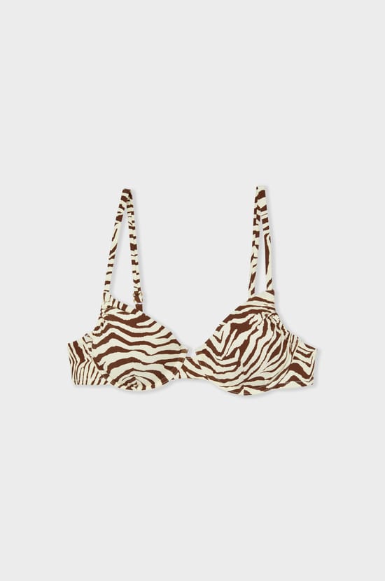 Zebra Print Bikini Top;${refinementColor}