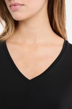 Top de manga corta liso de modal;${refinementColor}