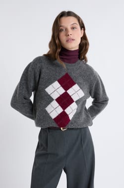 Pull col rond &agrave; motifs;${refinementColor}