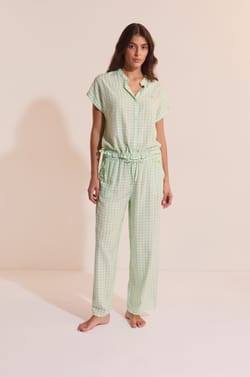 Pantalon vichy avec motif citron;${refinementColor}