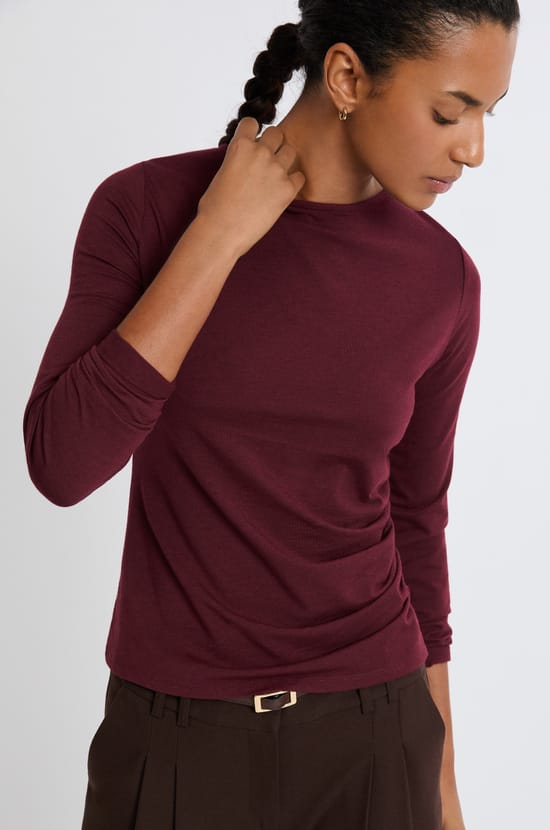 T-shirt col rond manches longues;${refinementColor}