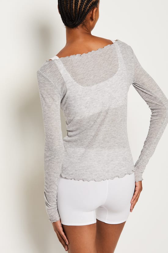 T-shirt manches longues côtelé;${refinementColor}