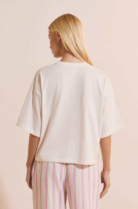 T-shirt de pyjama en coton avec &eacute;criture;${refinementColor}