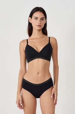 Soutien-gorge sans armatures coques fines en coton;${refinementColor}