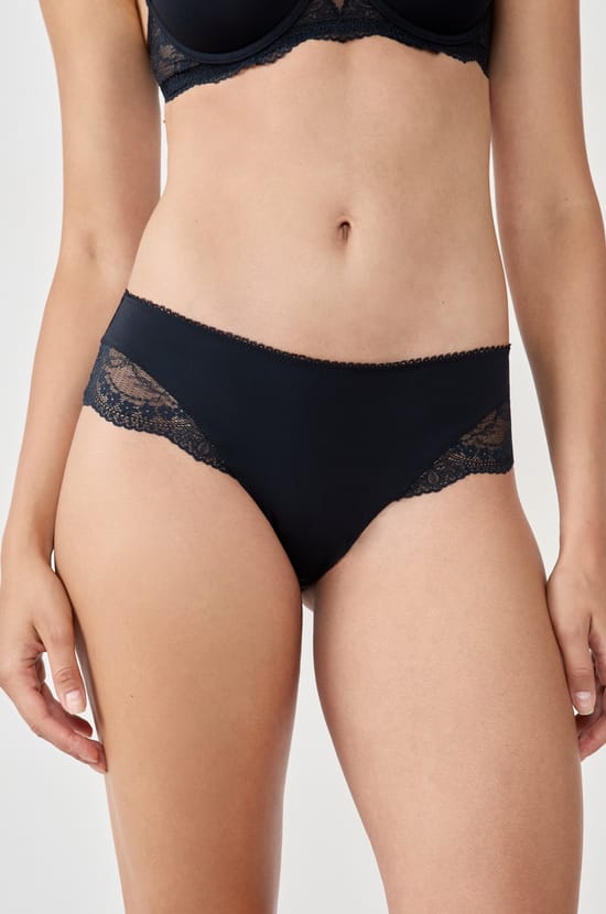 Microfiber and Lace Hipster;${refinementColor}