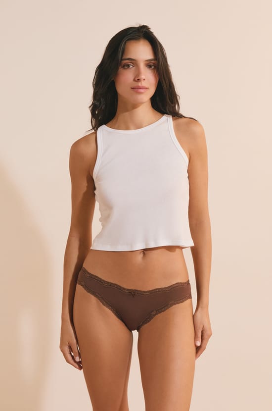 Lots de 3 culottes en coton et dentelle;${refinementColor}