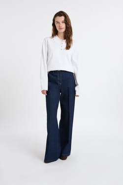 Pull col polo avec boutons dor&eacute;s;${refinementColor}