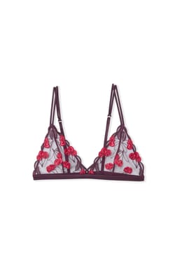 Sujetador triangular con estampado de cerezas;${refinementColor}