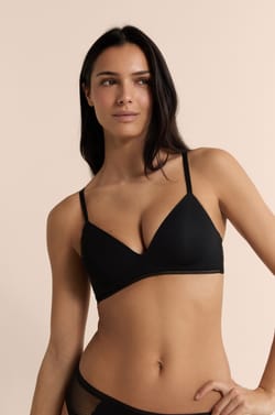 Soutien-gorge triangle sans armatures avec d&eacute;tails en dentelle;${refinementColor}