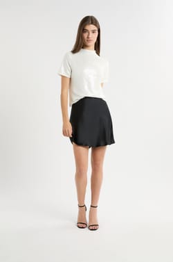 Short-sleeved sequin T-shirt;${refinementColor}