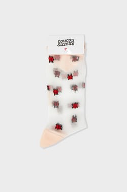 Chaussettes transparentes &agrave; motifs coccinelles Coucou Suzette;${refinementColor}