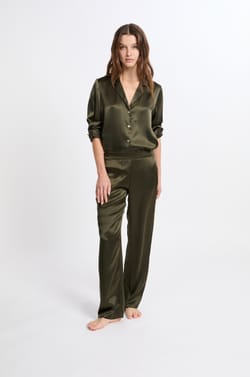 Pantalon de pyjama en soie;${refinementColor}