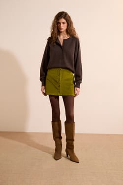 Jupe courte en coton;${refinementColor}