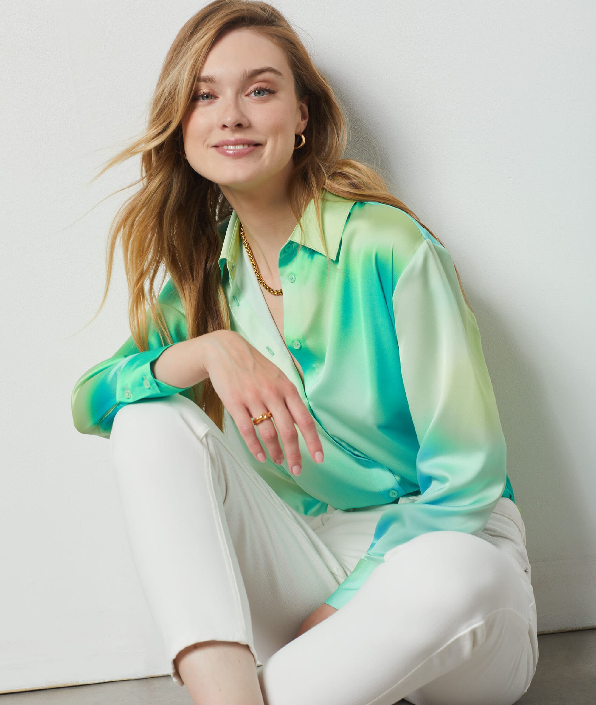 Chemisier femme vert émeraude col dentelle Viviane