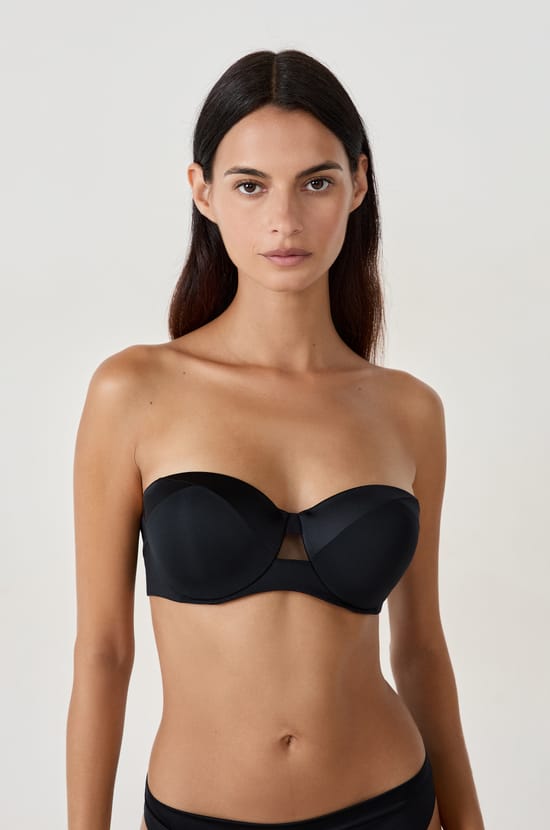 Soutien-gorge bandeau coques fines bretelles amovibles;${refinementColor}