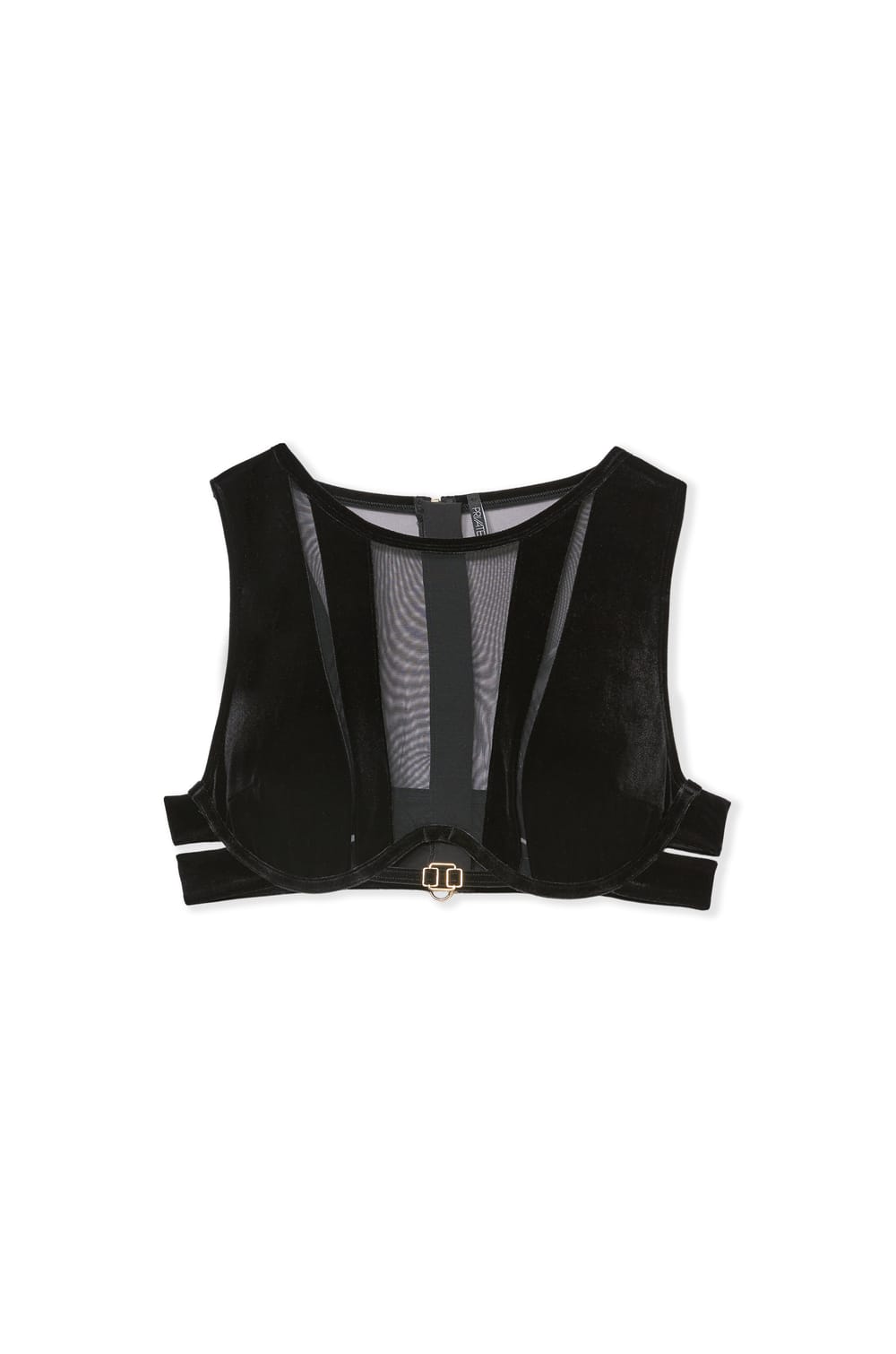 Soutien-gorge brassi&egrave;re transparent en velours;${refinementColor}