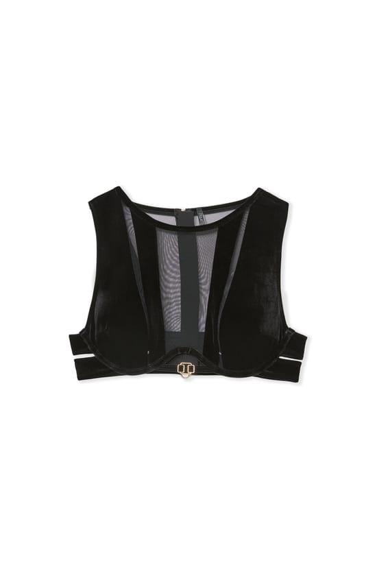 Soutien-gorge brassi&egrave;re transparent en velours;${refinementColor}