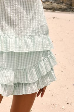 Pantal&oacute;n corto de algod&oacute;n con estampado de cuadros vichy;${refinementColor}